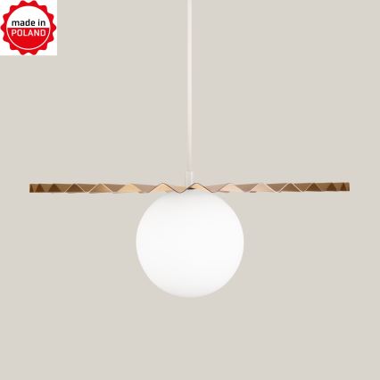 Żyrandol na przewodzie SUNPLISS 1xG9/10W/230V Ø 35 cm złoty/kremowy