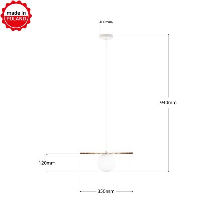 Żyrandol na przewodzie SUNPLISS 1xG9/10W/230V Ø 35 cm złoty/kremowy