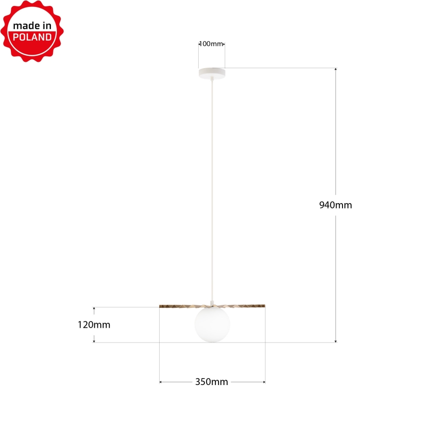 Żyrandol na przewodzie SUNPLISS 1xG9/10W/230V Ø 35 cm złoty/kremowy