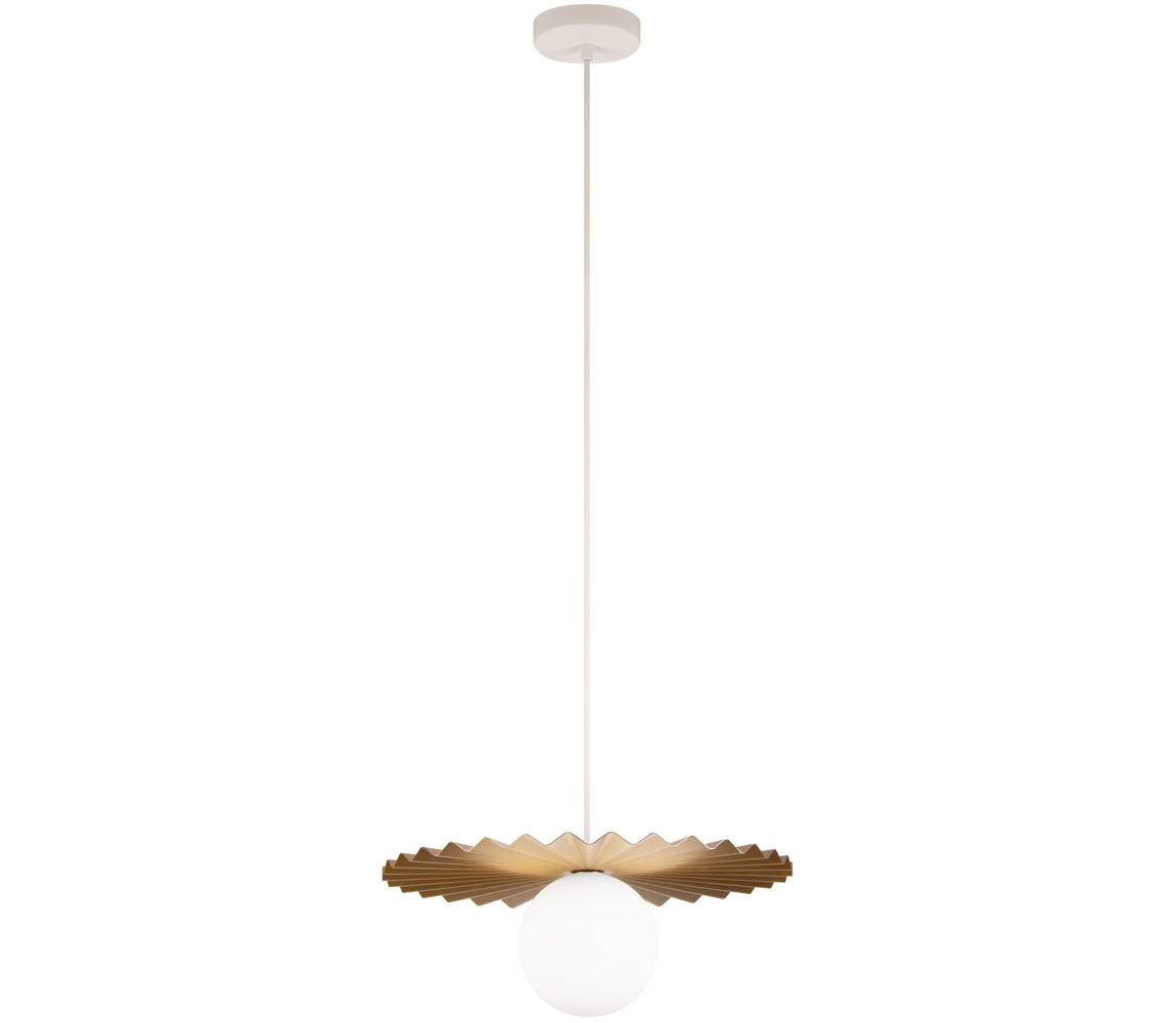 Żyrandol na przewodzie SUNPLISS 1xG9/10W/230V Ø 35 cm złoty/kremowy