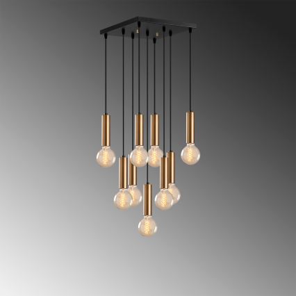 Žyrandol na przewodzie TEMPO 9xE27/40W/230V złoty