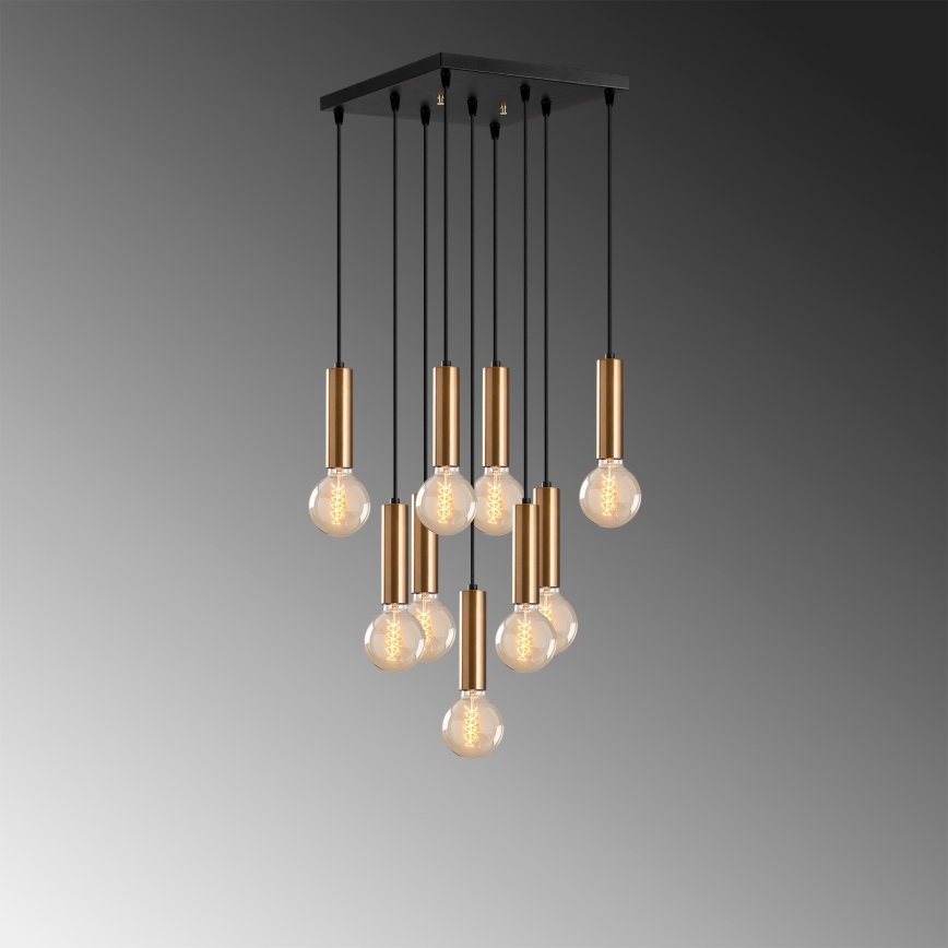 Žyrandol na przewodzie TEMPO 9xE27/40W/230V złoty