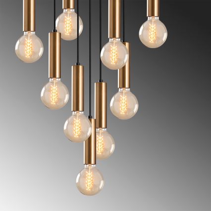 Žyrandol na przewodzie TEMPO 9xE27/40W/230V złoty