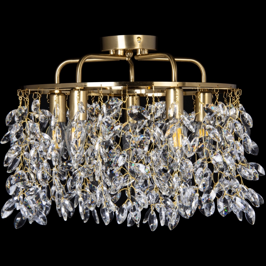 Żyrandol natynkowy 5xE14/60W/230V śr. 40 cm złoty