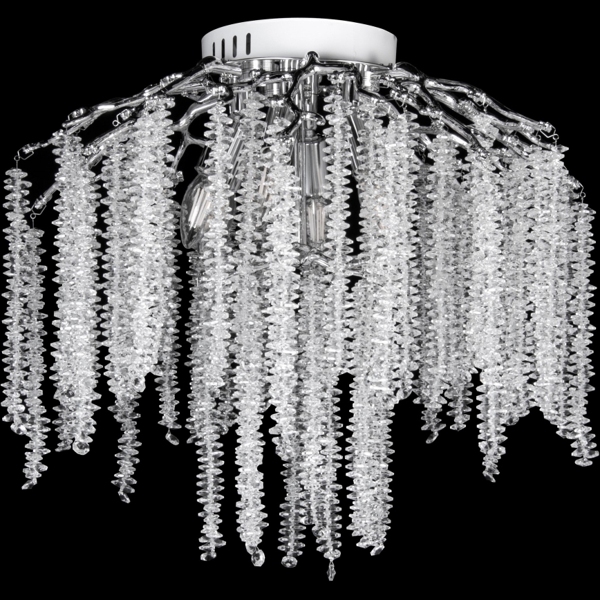 Żyrandol natynkowy 6xE14/60W/230V + 3xLED/3W śr. 54 cm chrom błyszczący