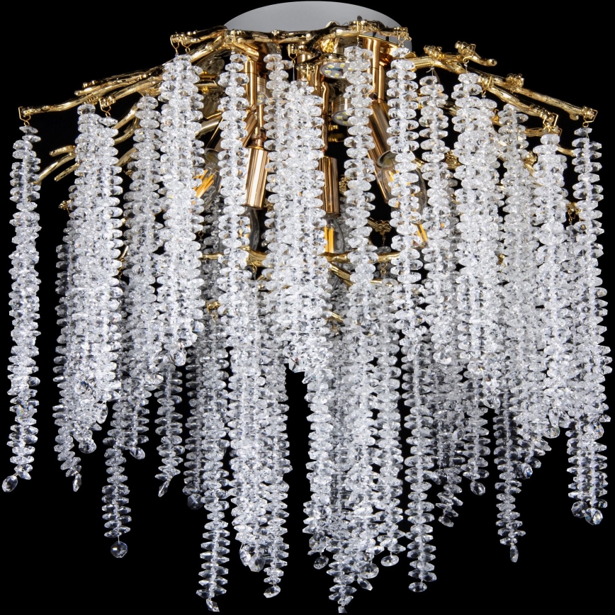 Żyrandol natynkowy 6xE14/60W/230V + 3xLED/3W śr. 54 cm złoty