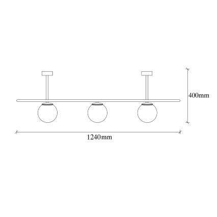 Żyrandol natynkowy ABAKUS 4xE27/40W/230V