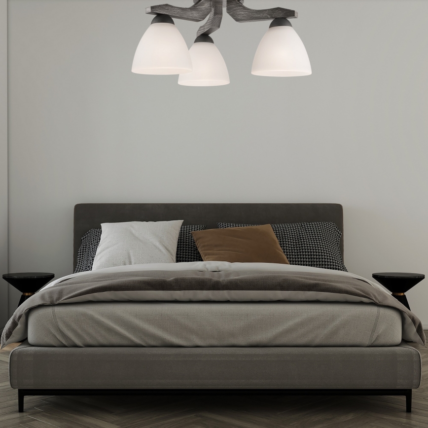 Żyrandol natynkowy ADRIANO 3xE27/60W/230V buk