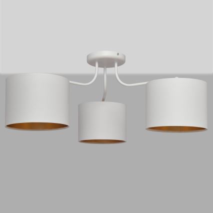Żyrandol natynkowy ALBA 3xE27/15W/230V biały/złoty