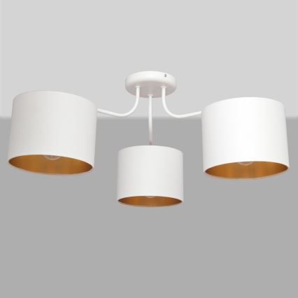 Żyrandol natynkowy ALBA 3xE27/15W/230V biały/złoty