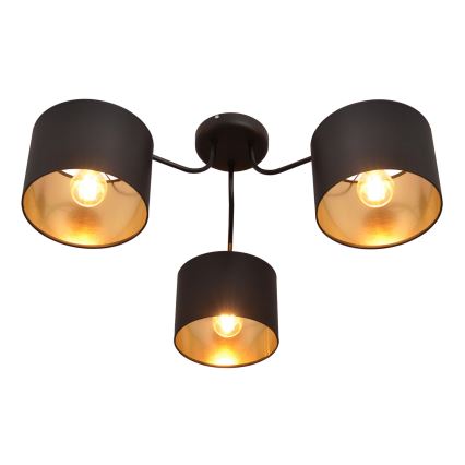 Żyrandol natynkowy ALBA 3xE27/15W/230V czarny/złoty