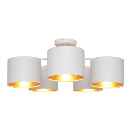 Żyrandol natynkowy ALBA 5xE27/15W/230V biały/złoty
