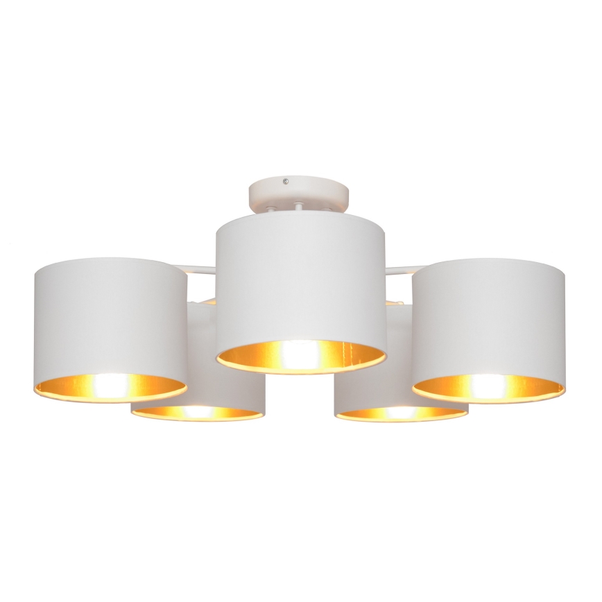 Żyrandol natynkowy ALBA 5xE27/15W/230V biały/złoty