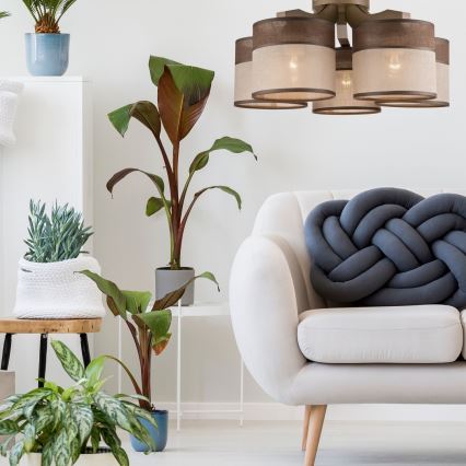 Přisazený lustr ANDREA 5xE27/60W/230V buk