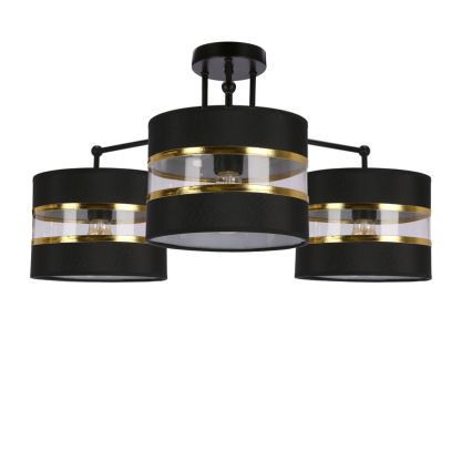 Żyrandol natynkowy ANDY 3xE27/40W/230V czarny/złoty