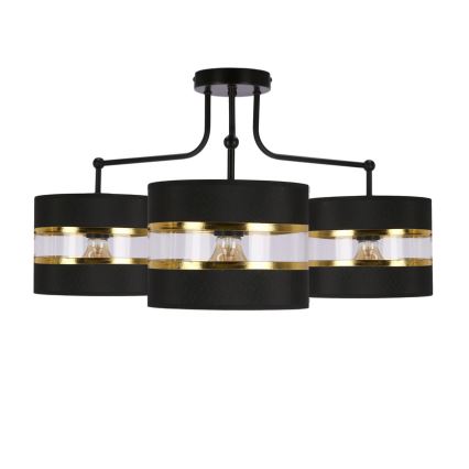 Żyrandol natynkowy ANDY 3xE27/40W/230V czarny/złoty