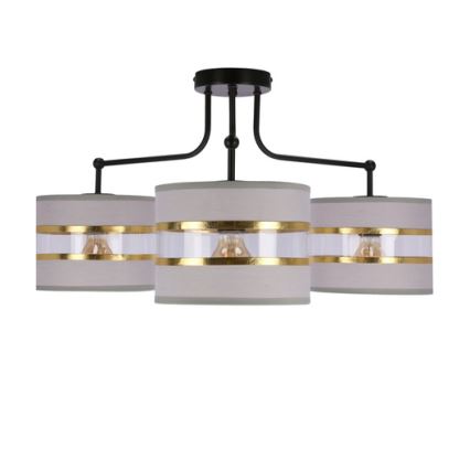 Żyrandol natynkowy ANDY 3xE27/40W/230V szary/złoty/czarny