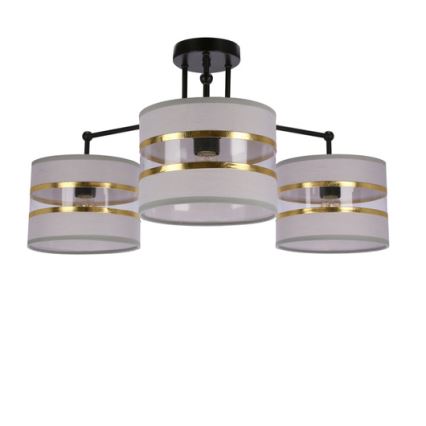Żyrandol natynkowy ANDY 3xE27/40W/230V szary/złoty/czarny