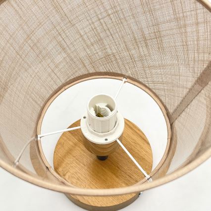 Żyrandol natynkowy ANTONIO 1xE14/60W/230V beżowy/dąb