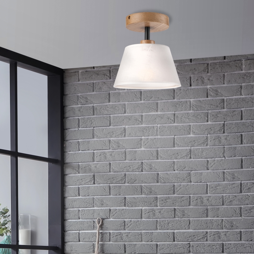 Żyrandol natynkowy ANTONIO 1xE14/60W/230V biały/dąb