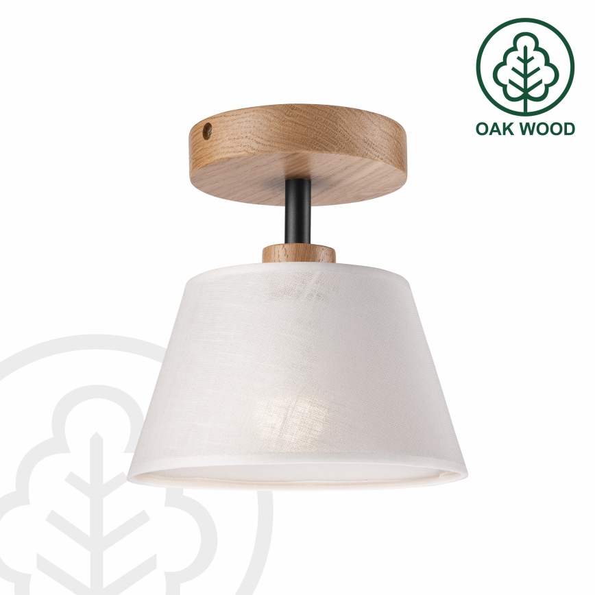 Żyrandol natynkowy ANTONIO 1xE14/60W/230V biały/dąb