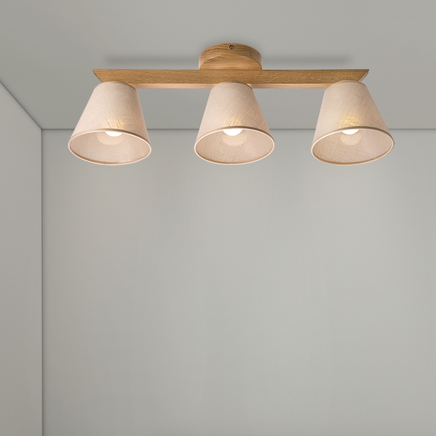 Żyrandol natynkowy ANTONIO 3xE14/40W/230V dąb