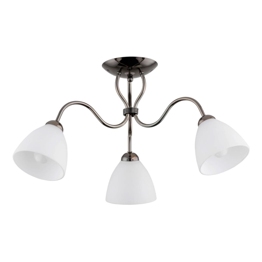 Żyrandol natynkowy ARIEL 3xE27/15W/230V szary