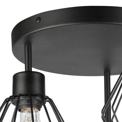 Żyrandol natynkowy AUDREY 3xE27/60W/230V czarny