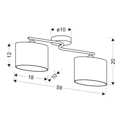 Żyrandol natynkowy BAN 2xE14/40W/230V