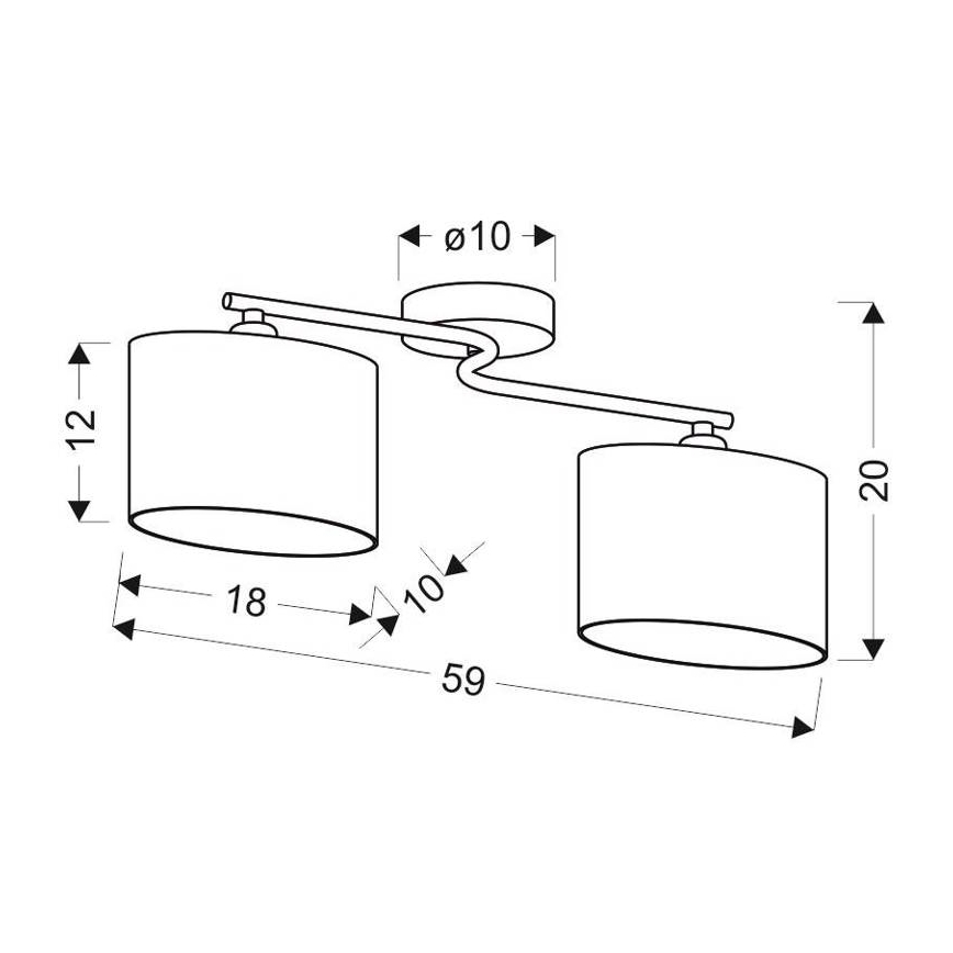 Żyrandol natynkowy BAN 2xE14/40W/230V