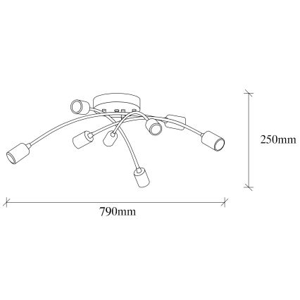 Żyrandol natynkowy BANANA 8xE27/40W/230V