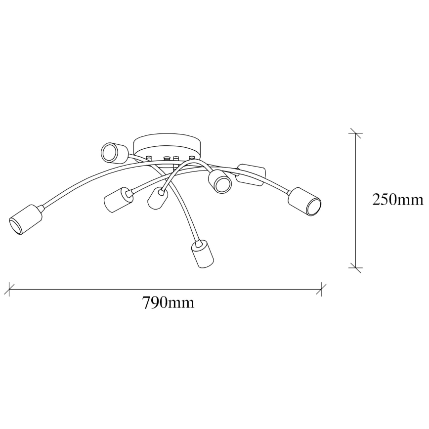 Żyrandol natynkowy BANANA 8xE27/40W/230V