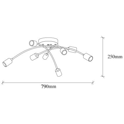 Żyrandol natynkowy BANANA 8xE27/40W/230V