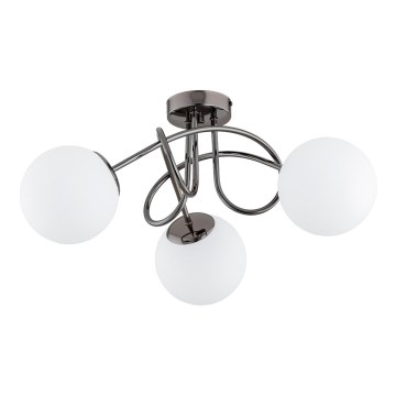 Żyrandol natynkowy BANKO 3xE14/10W/230V czarny chrom błyszczący
