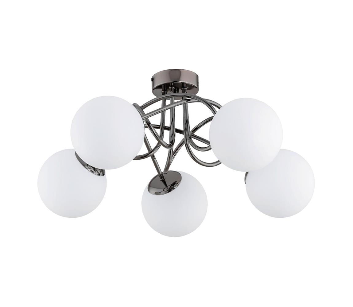 Żyrandol natynkowy BANKO 5xE14/10W/230V czarny chrom