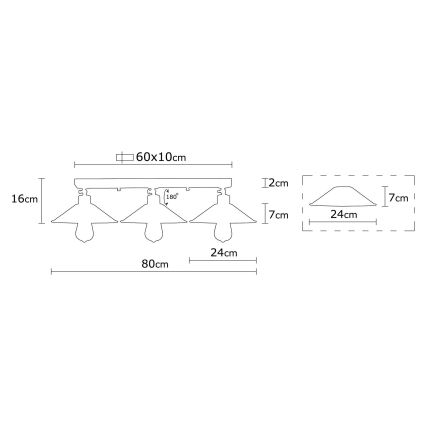 Żyrandol natynkowy BERCESTE 3xE27/40W/230V
