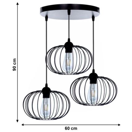 Żyrandol natynkowy BOCCA 3xE27/60W/230V