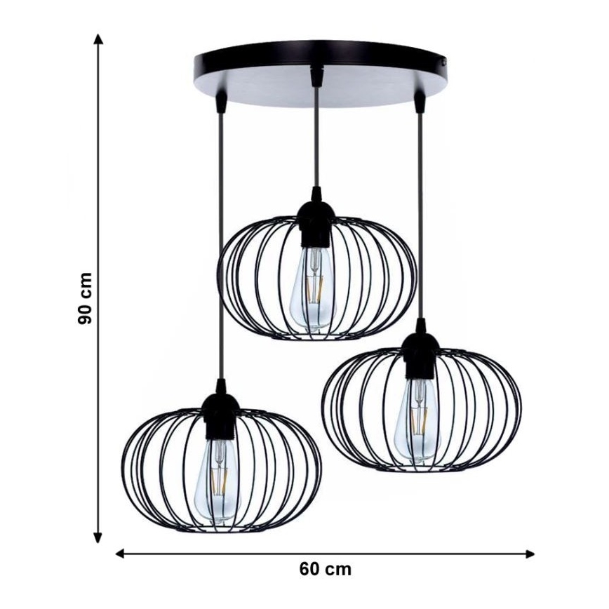 Żyrandol natynkowy BOCCA 3xE27/60W/230V
