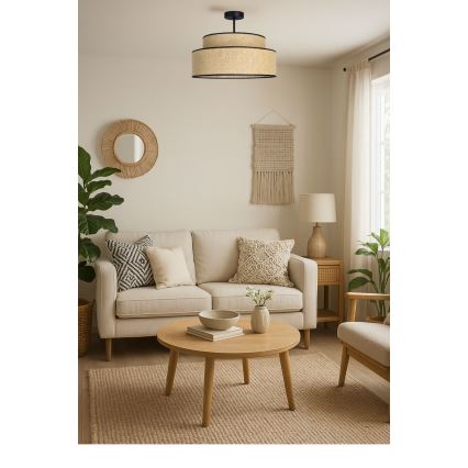 Żyrandol natynkowy BOHO 1xE27/60W/230V beżowy