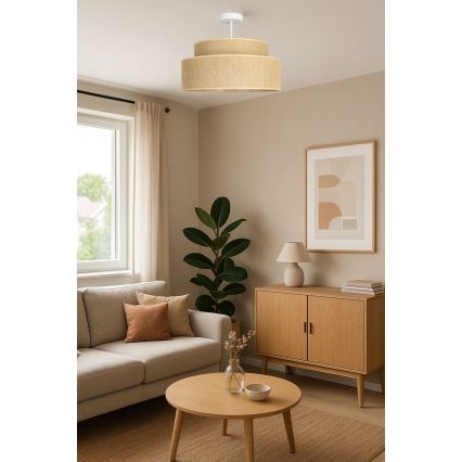 Żyrandol natynkowy BOHO 1xE27/60W/230V beżowy
