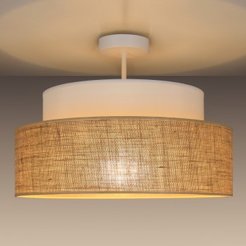Żyrandol natynkowy BOHO 1xE27/60W/230V biały/beżowy