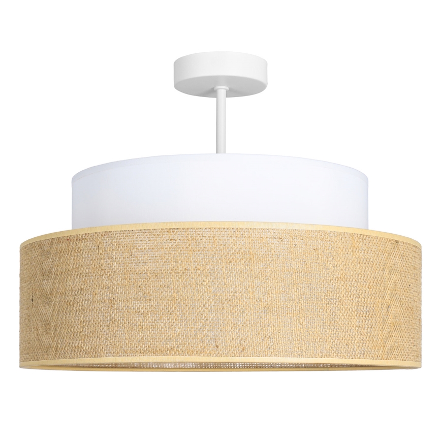 Żyrandol natynkowy BOHO 1xE27/60W/230V biały/beżowy