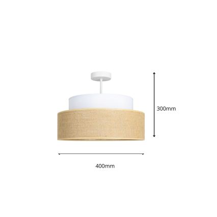 Żyrandol natynkowy BOHO 1xE27/60W/230V biały/beżowy