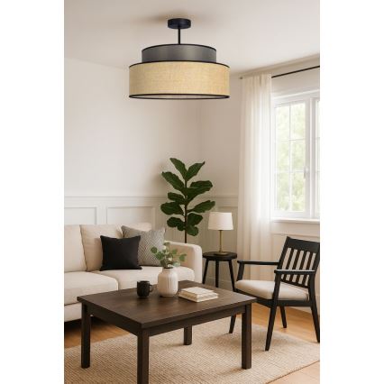 Żyrandol natynkowy BOHO 1xE27/60W/230V brązowy/beżowy