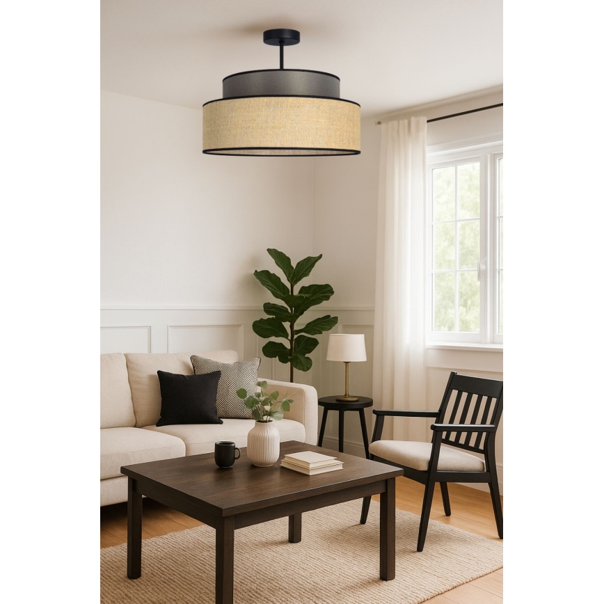 Żyrandol natynkowy BOHO 1xE27/60W/230V brązowy/beżowy