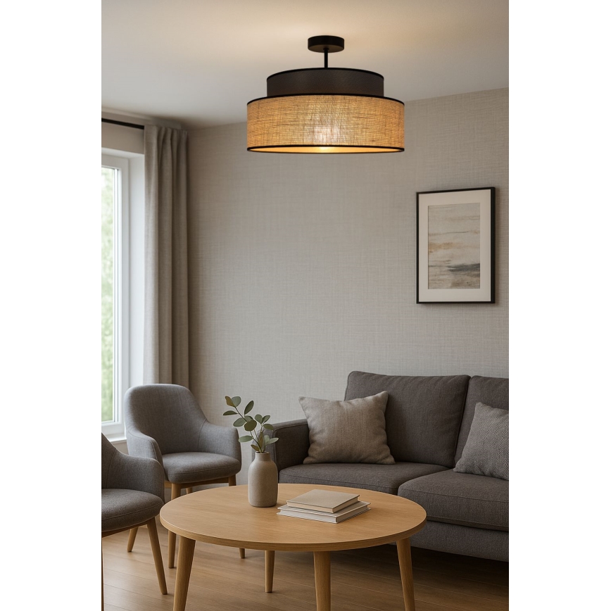 Żyrandol natynkowy BOHO 1xE27/60W/230V brązowy/beżowy