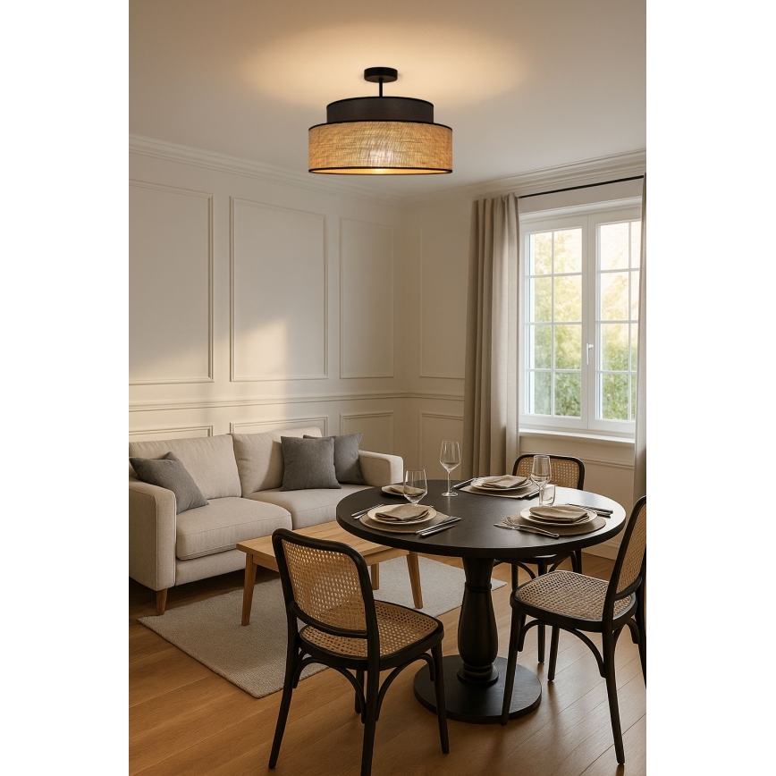 Żyrandol natynkowy BOHO 1xE27/60W/230V brązowy/beżowy