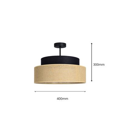 Żyrandol natynkowy BOHO 1xE27/60W/230V czarny/beżowy