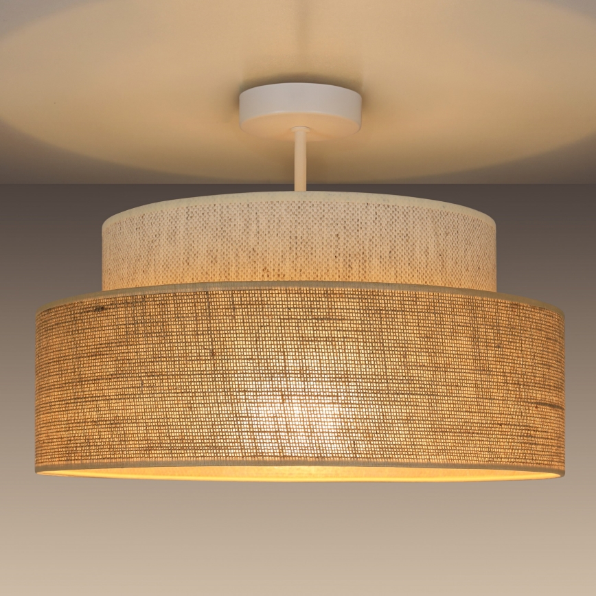 Żyrandol natynkowy BOHO 1xE27/60W/230V kremowy/beżowy