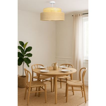 Żyrandol natynkowy BOHO 1xE27/60W/230V rattan